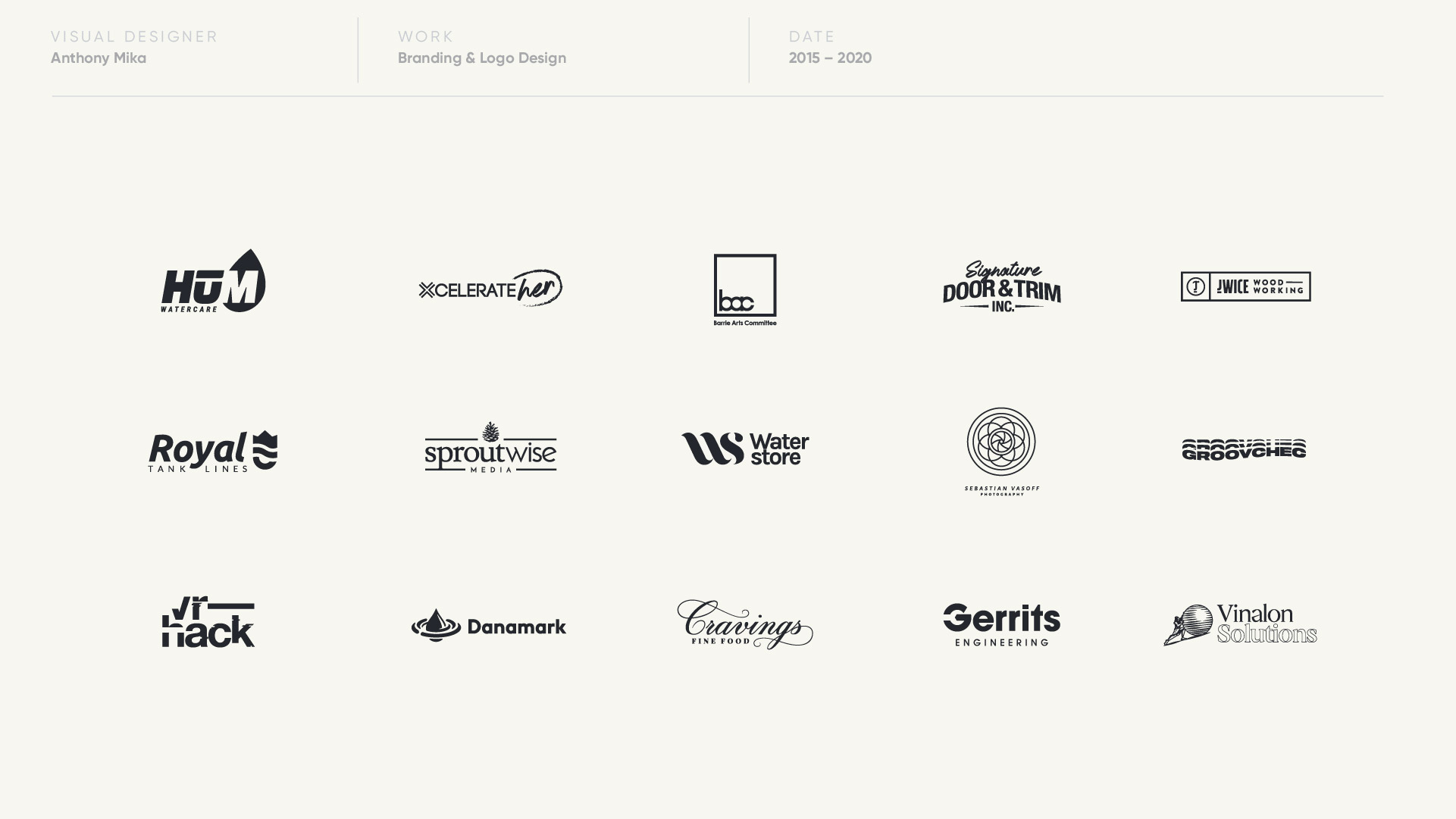 variety of logos designed by anthony mika