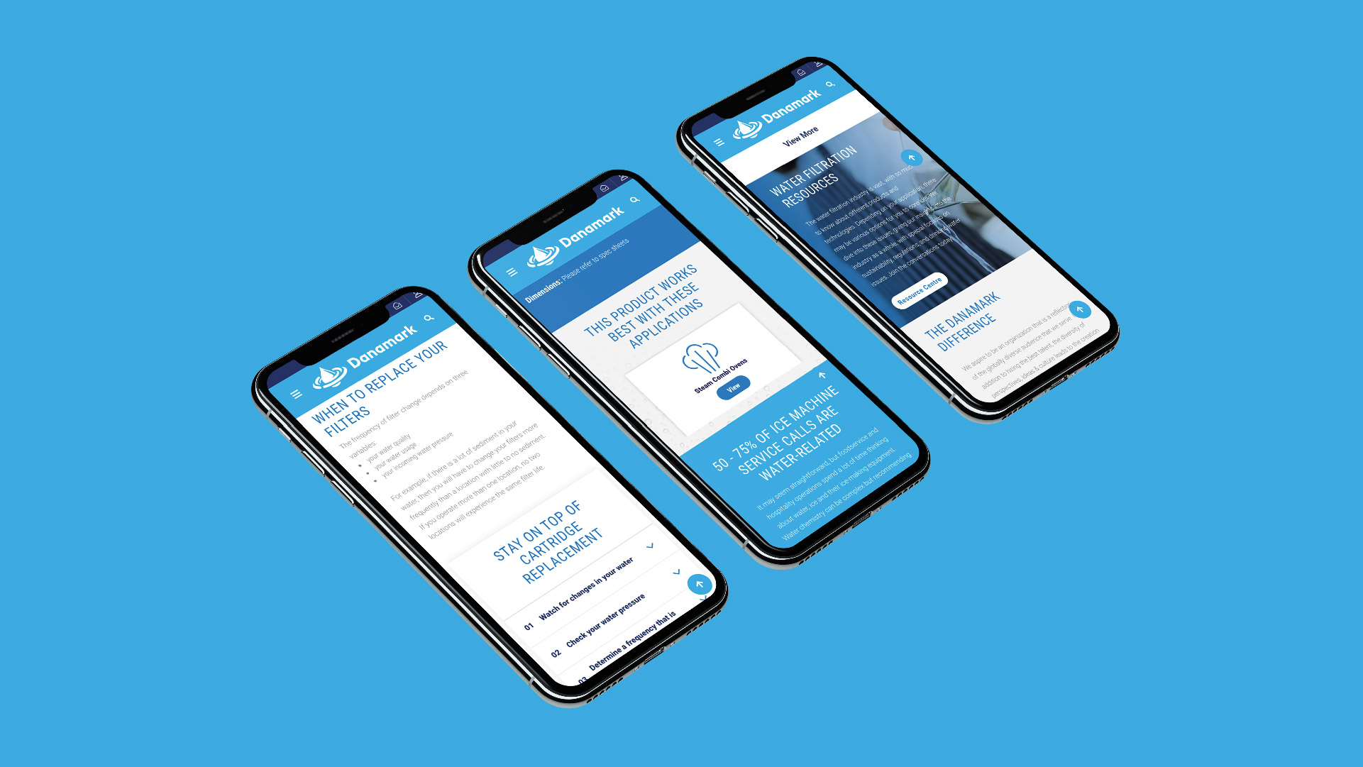danamark watercare mobile website pages