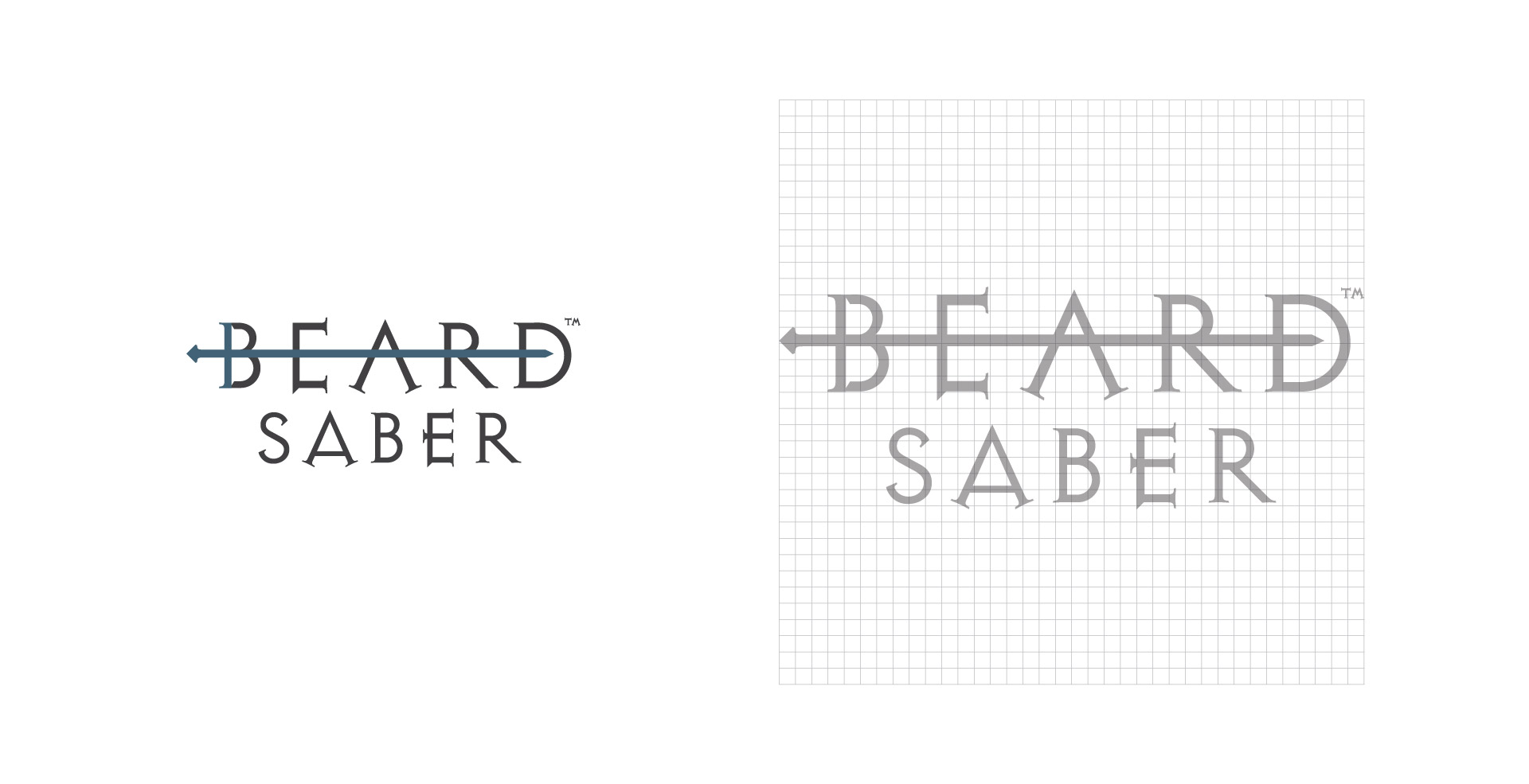 beard saber logo design by anthony mika