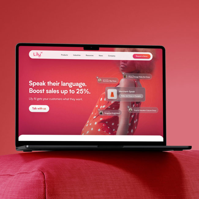 Lily Ai website hero section redesigned by Anthony Mika