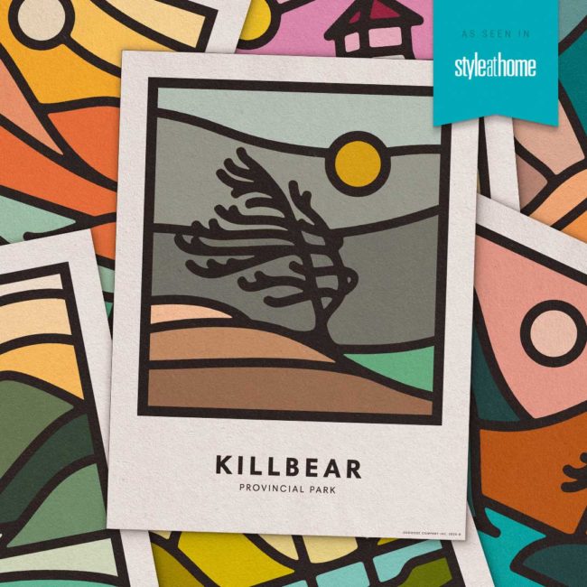 An array of Osgoode park prints on top of one another